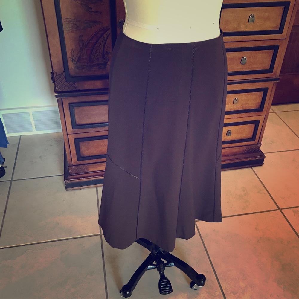 Brown Casual Corner Skirt
